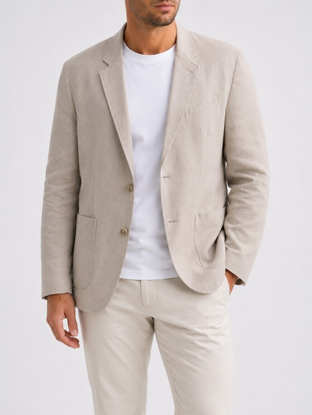 Vince 100% Hemp Blazer XXL Beige Relaxed Fit Coastal Summer Sport
